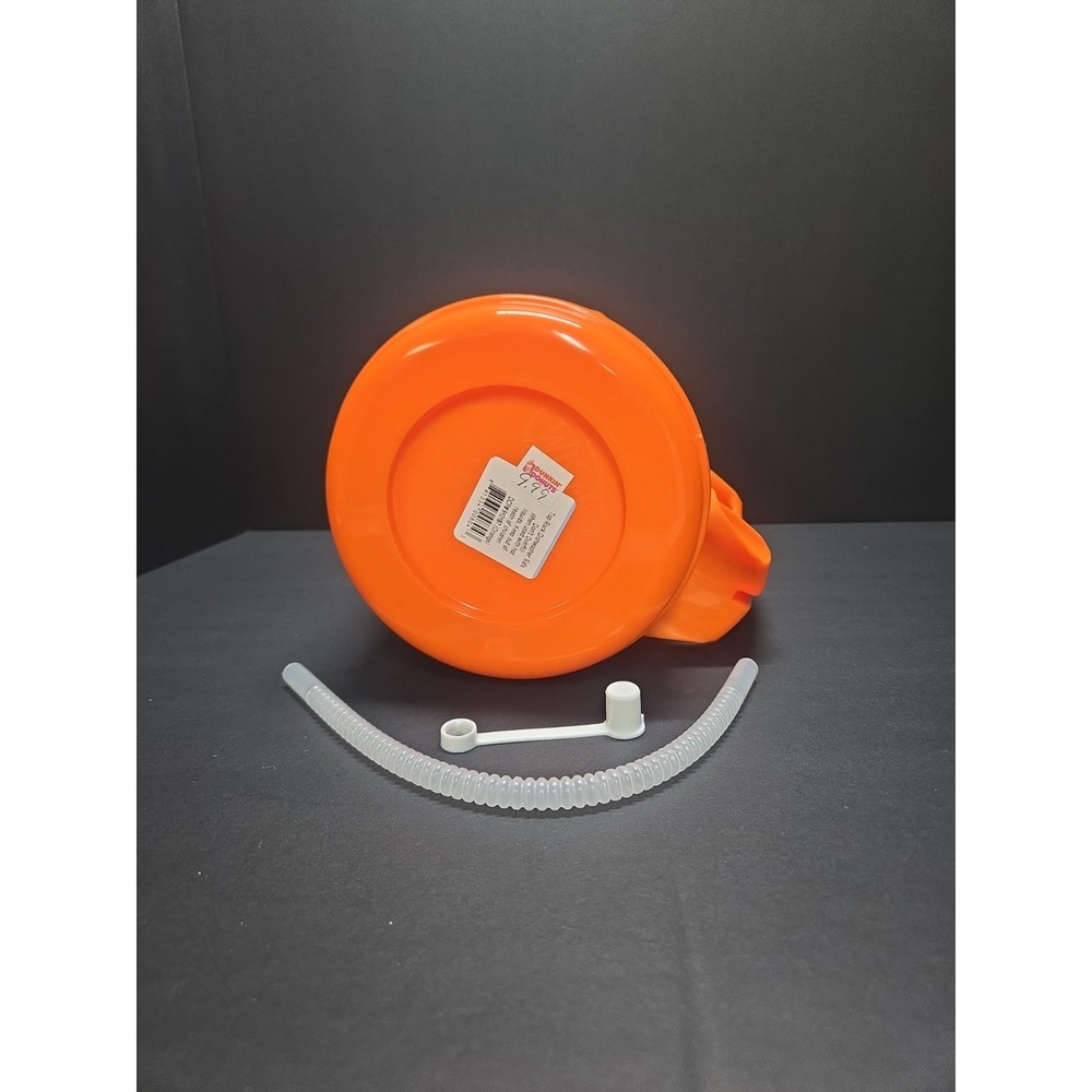 2014 Dunkin Donuts Insulated Drink Jug 64 oz Orange Pink Cooler w Straw NWT 2014 - Picture 3 of 7